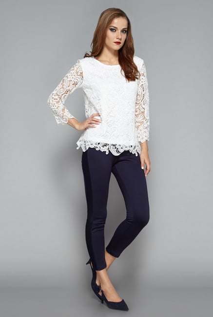 Wardrobe by Westside White Mirage Blouse Wardrobe by Westside White Mirage Blouse