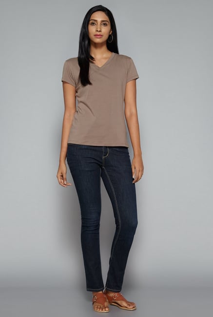 LOV by Westside Taupe Jane T Shirt LOV by Westside Taupe Jane T Shirt