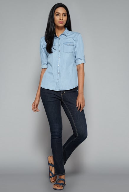 LOV by Westside Blue Sammy Blouse LOV by Westside Blue Sammy Blouse