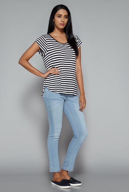 LOV by Westside Navy & White Lia T Shirt LOV by Westside Navy & White Lia T Shirt