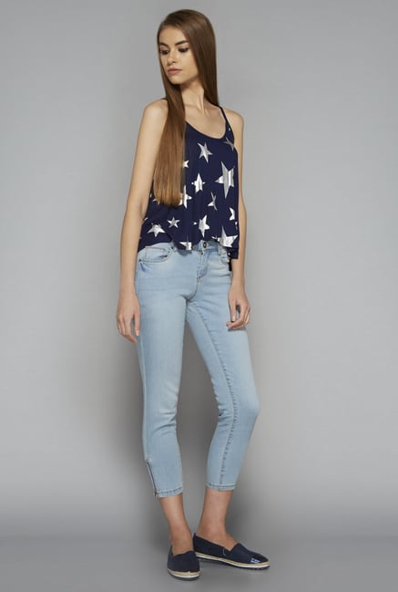 Nuon by Westside Navy Rose Top Nuon by Westside Navy Rose Top