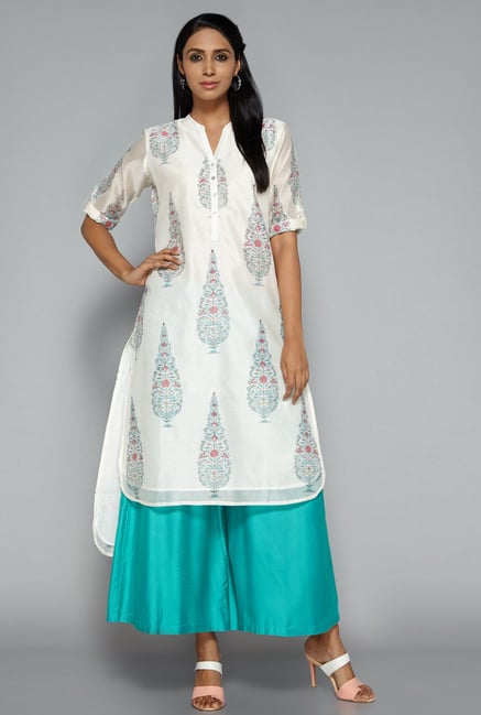 Zuba by Westside Off White Block Print Kurta Zuba by Westside Off White Block Print Kurta