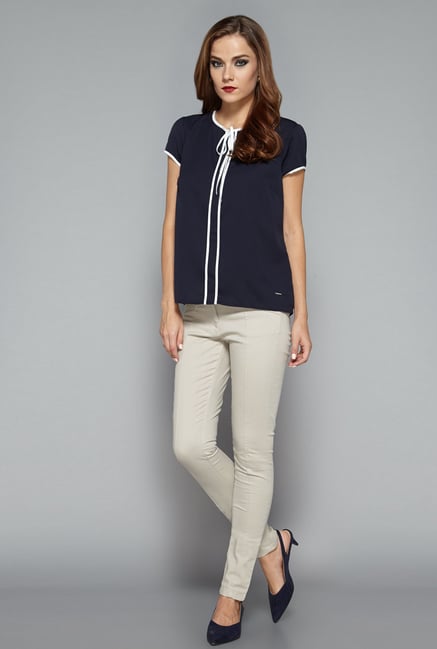 Wardrobe by Westside Navy Aiyanna Blouse Wardrobe by Westside Navy Aiyanna Blouse