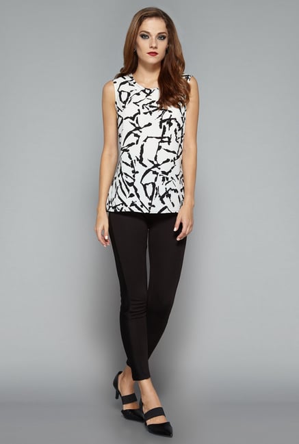 Wardrobe by Westside White & Black Reena Top Wardrobe by Westside White & Black Reena Top