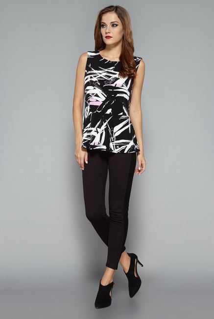 Wardrobe by Westside Black Printed Blouse Wardrobe by Westside Black Printed Blouse