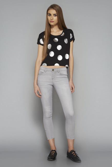Nuon by Westside Black Polka Dot T Shirt Nuon by Westside Black Polka Dot T Shirt