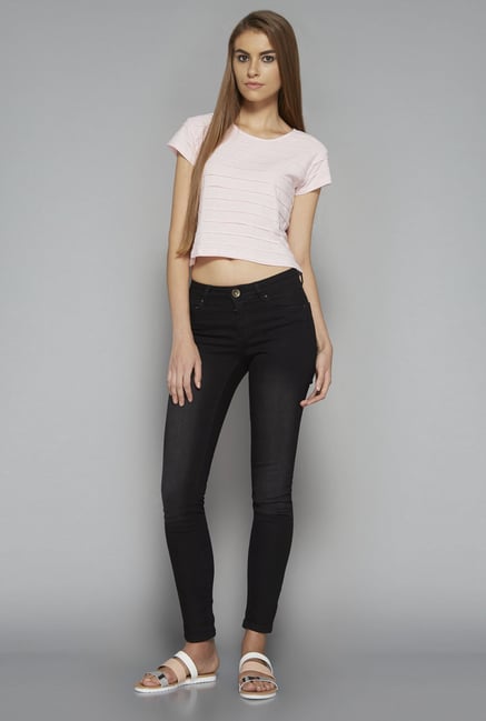 Nuon by Westside Pink Solid T Shirt Nuon by Westside Pink Solid T Shirt