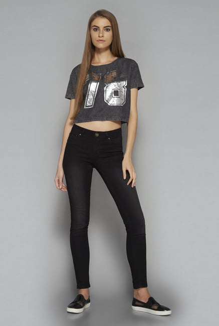 Nuon by Westside Grey Printed T Shirt Nuon by Westside Grey Printed T Shirt