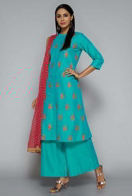 Vark by Westside Green Embroidered Suit Set Vark by Westside Green Embroidered Suit Set