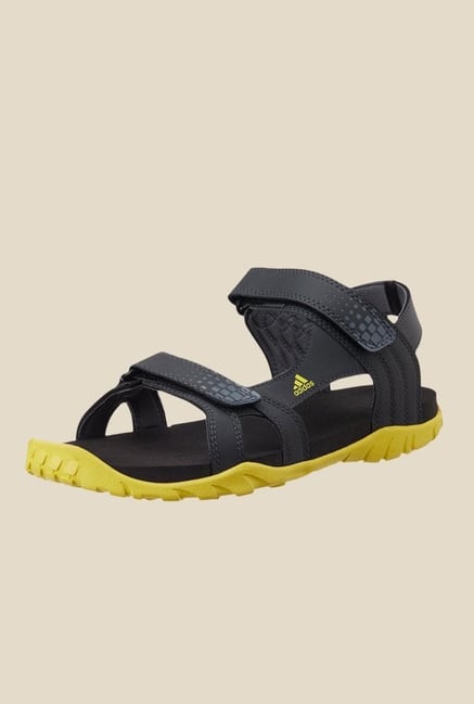 Adidas Argo Dark Grey & Lime Green Floater Sandals Adidas Argo Dark Grey & Lime Green Floater Sandals