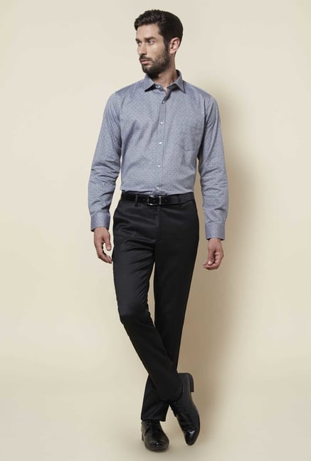 Zudio Grey Slim Fit Shirt Zudio Grey Slim Fit Shirt