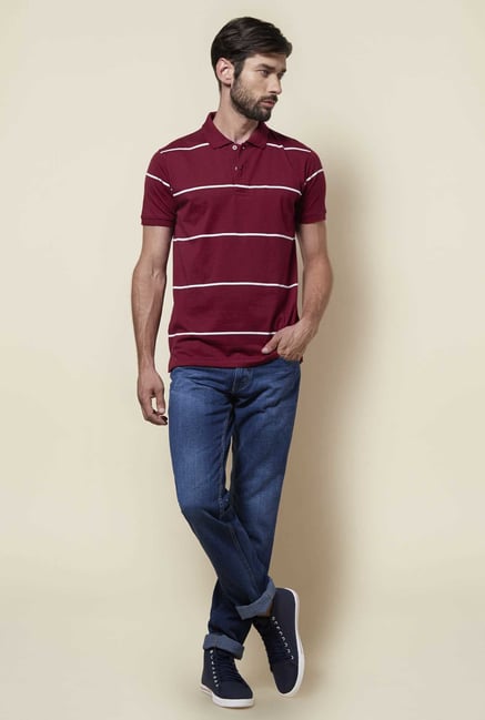Zudio Maroon Polo T Shirt Zudio Maroon Polo T Shirt