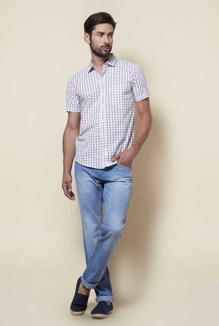 Zudio Purple Slim Fit Checks Shirt Zudio Purple Slim Fit Checks Shirt