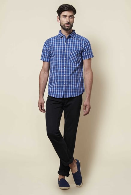 Zudio Navy Slim Fit Shirt Zudio Navy Slim Fit Shirt