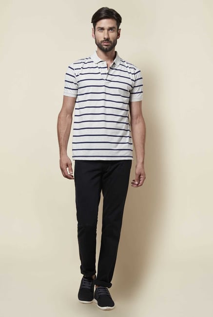 Zudio Off White Polo T Shirt Zudio Off White Polo T Shirt