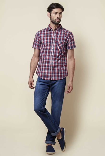 Zudio Red Slim Fit Shirt Zudio Red Slim Fit Shirt