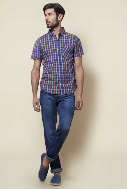 Zudio Navy Slim Fit Shirt Zudio Navy Slim Fit Shirt