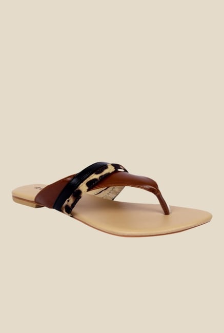 Notion Gabriella Brown & Black Thong Sandals Notion Gabriella Brown & Black Thong Sandals