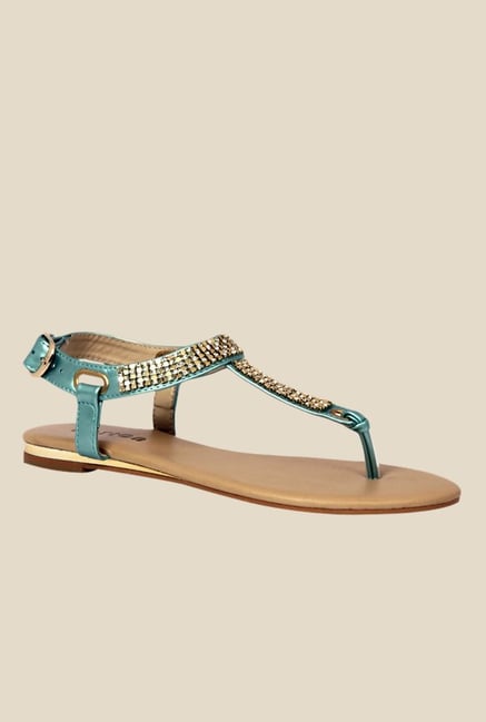 Notion Giovanna Blue & Golden Back Strap Sandals Notion Giovanna Blue & Golden Back Strap Sandals