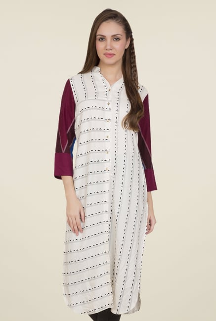 Desi Belle Off White Printed Kurti Desi Belle Off White Printed Kurti