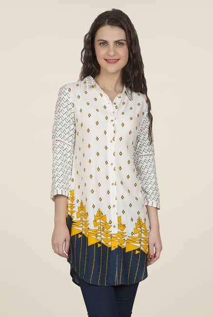 Desi Belle Off White Printed Kurti Desi Belle Off White Printed Kurti