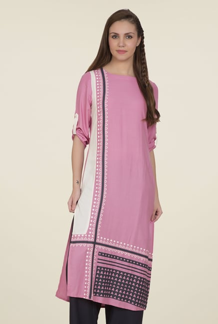 Desi Belle Pink Printed Kurti Desi Belle Pink Printed Kurti