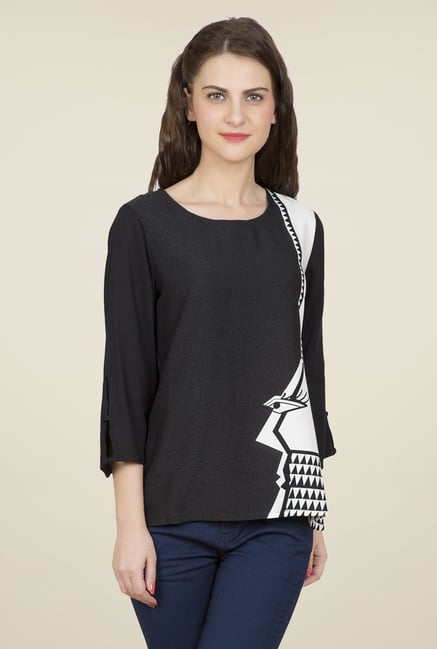 Desi Belle Black Printed Top Desi Belle Black Printed Top