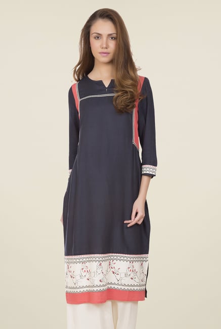 Desi Belle Navy Printed Kurti Desi Belle Navy Printed Kurti