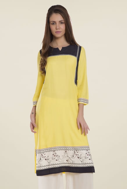 Desi Belle Yellow Printed Kurti Desi Belle Yellow Printed Kurti