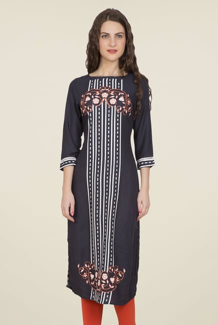 Desi Belle Navy Printed Kurti Desi Belle Navy Printed Kurti