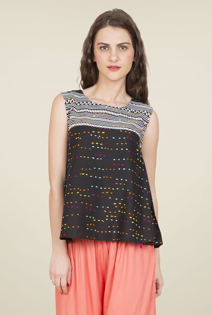 Desi Belle Black Printed Top Desi Belle Black Printed Top