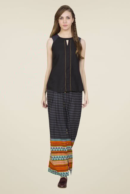 Desi Belle Grey Printed Skirt Desi Belle Grey Printed Skirt