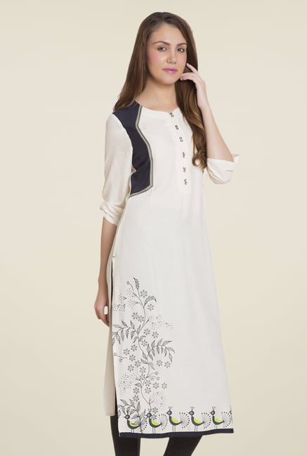 Desi Belle Off White Printed Kurti Desi Belle Off White Printed Kurti