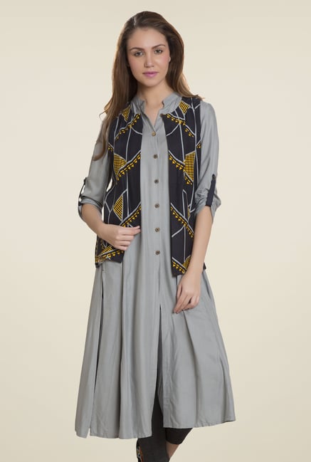 Desi Belle Grey Solid Kurti Desi Belle Grey Solid Kurti