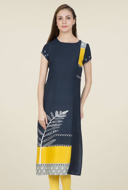 Desi Belle Teal Printed Kurti Desi Belle Teal Printed Kurti