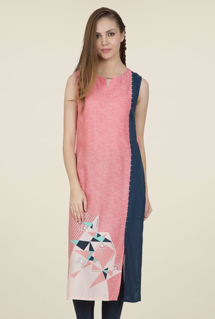 Desi Belle Pink Printed Kurti Desi Belle Pink Printed Kurti