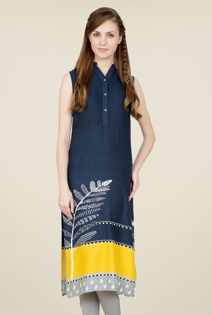 Desi Belle Blue Printed Kurti Desi Belle Blue Printed Kurti