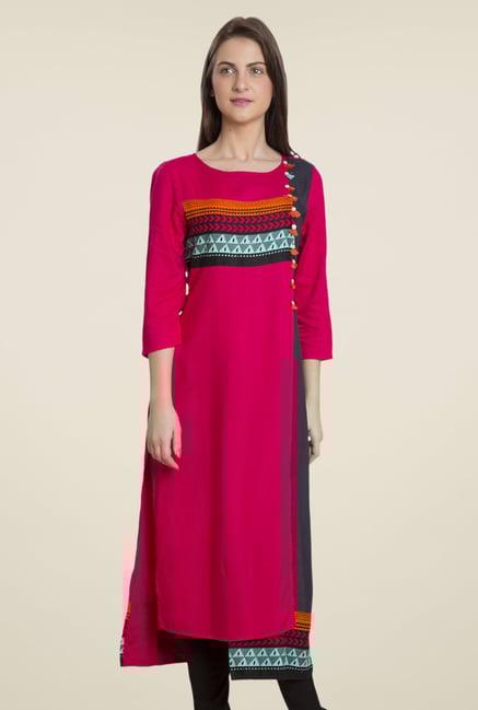 Desi Belle Pink Printed Kurti Desi Belle Pink Printed Kurti