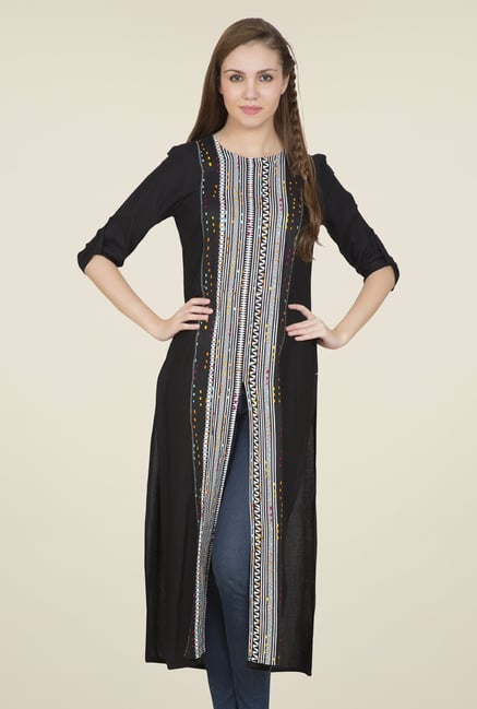 Desi Belle Black Printed Kurti Desi Belle Black Printed Kurti