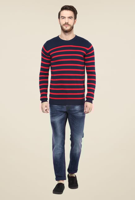 celio* Navy & Red Striped Sweater celio* Navy & Red Striped Sweater