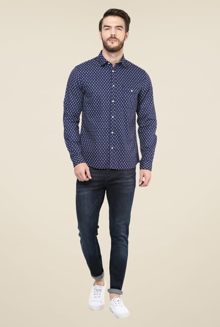celio* Navy Printed Shirt celio* Navy Printed Shirt