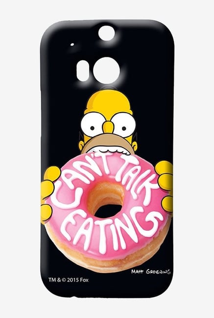 Simpsons Cant Talk Eating Black Case for HTC One M8 Simpsons Cant Talk Eating Black Case for HTC One M8