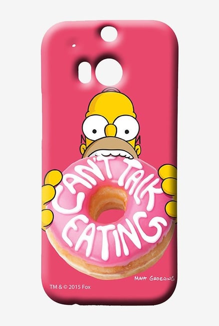 Simpsons Cant Talk Eating Pink Case for HTC One M8 Simpsons Cant Talk Eating Pink Case for HTC One M8