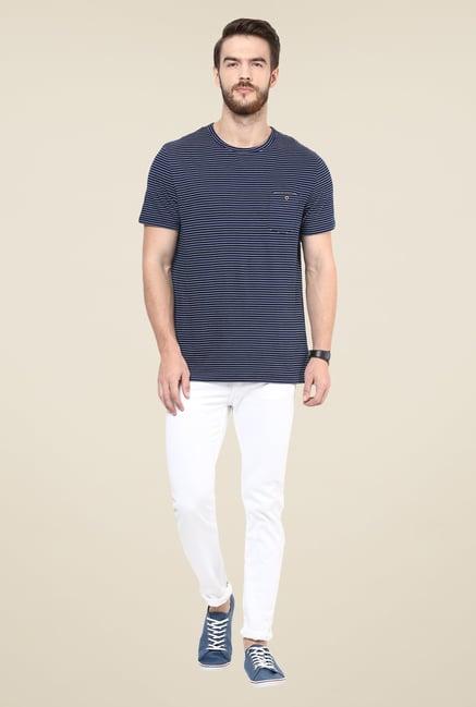 celio* Indigo Striped T Shirt celio* Indigo Striped T Shirt