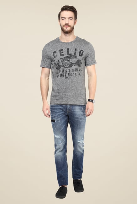 celio* Grey Printed T Shirt celio* Grey Printed T Shirt