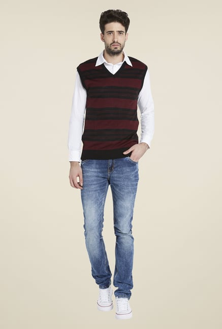 Globus Maroon Striped Sweater Globus Maroon Striped Sweater