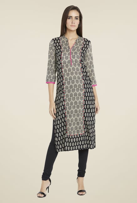 Globus Black Printed Kurta Globus Black Printed Kurta