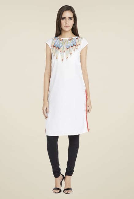 Globus White Printed Kurti Globus White Printed Kurti