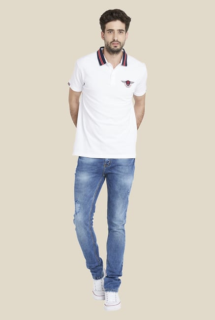 Globus White Stylish Solid T Shirt Globus White Stylish Solid T Shirt