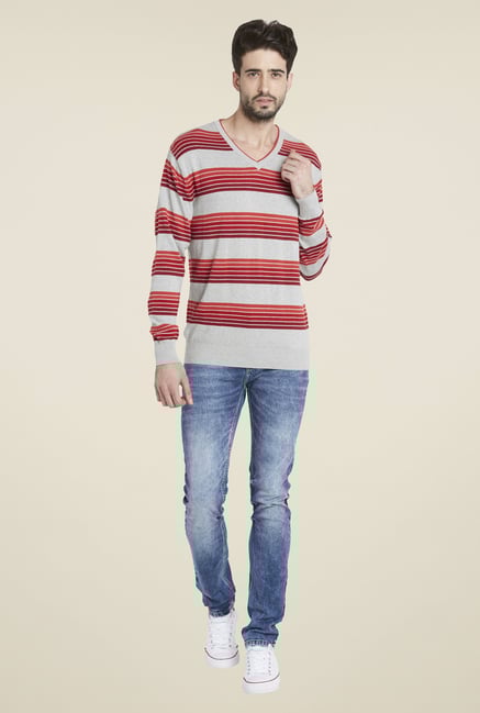 Globus Grey Striped Pullover Globus Grey Striped Pullover